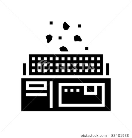 manufacturing plant glyph icon vector illustration - Stock Illustration ...