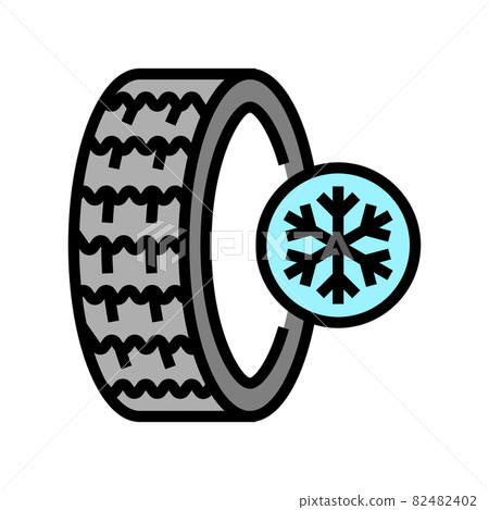 ice winter season tires color icon vector illustration 82482402