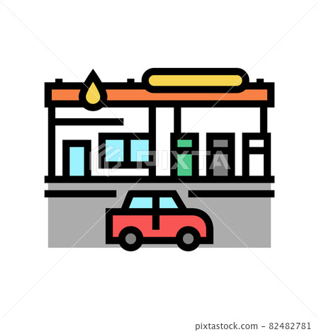 gas station building color icon vector illustration 82482781