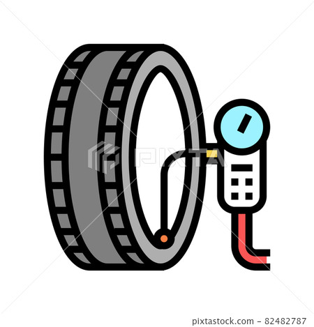 wheel inflation color icon vector illustration 82482787