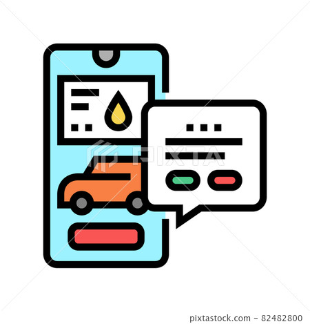 refuel car through phone application color icon vector illustration 82482800