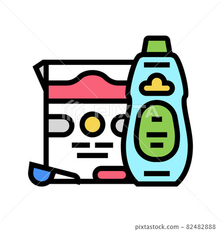 laundry set color icon vector illustration 82482888