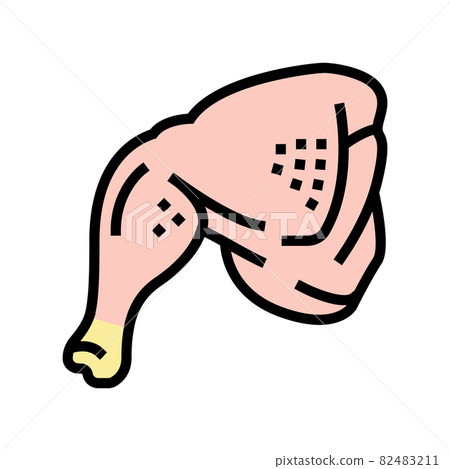 whole leg chicken color icon vector illustration whole leg chicken color icon vector illustration 82483211
