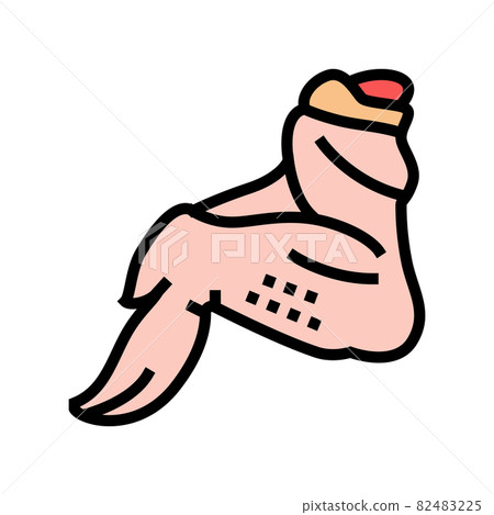 wing 3 joint chicken color icon vector illustration wing 3 joint chicken color icon vector illustration 82483225