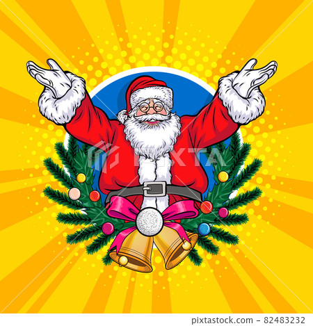 Wreath of christmas tree with Santa Wreath of christmas tree with Santa 82483232