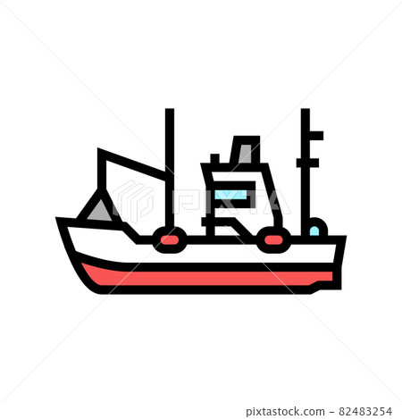 fishing boat color icon vector illustration fishing boat color icon vector illustration 82483254