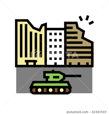 war destruction color icon vector illustration war destruction color icon vector illustration 82483503