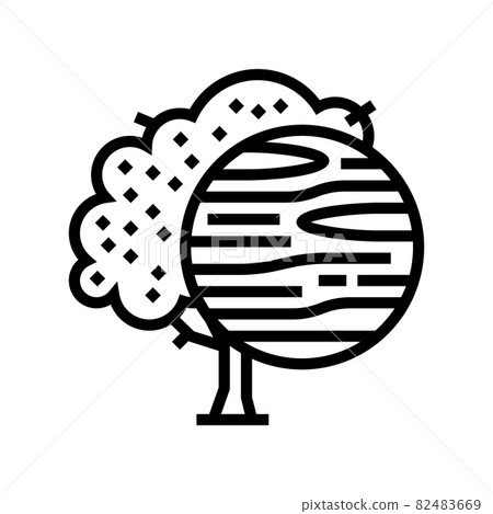 cherry wood line icon vector illustration 82483669