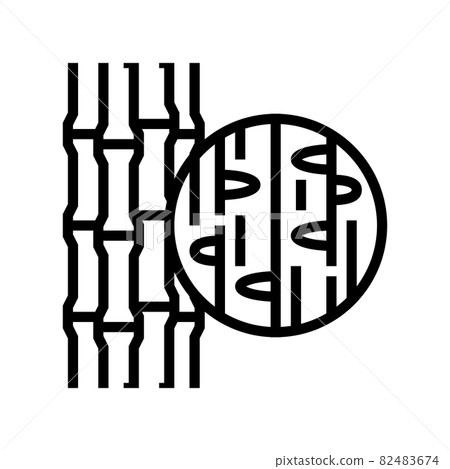 bamboo wood line icon vector illustration - Stock Illustration ...