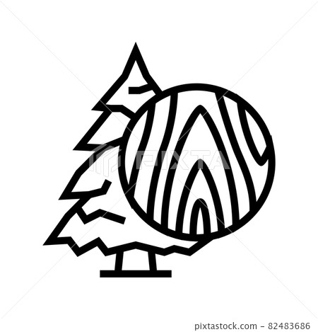 fir wood line icon vector illustration 82483686