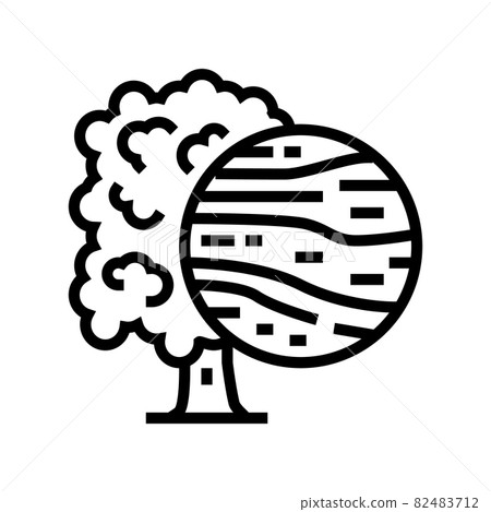oak wood line icon vector illustration 82483712