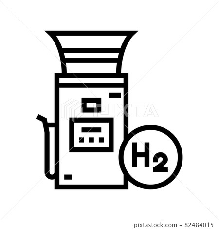 charging electric car station line icon vector illustration 82484015