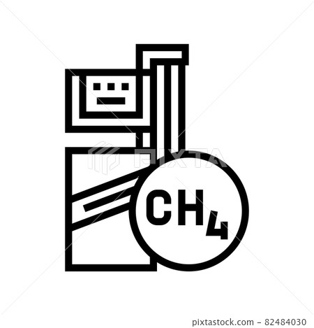 methane gas station line icon vector illustration 82484030