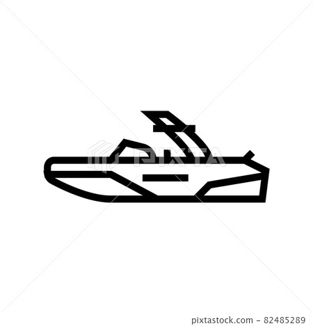 wakeboard ski boat line icon vector illustration 82485289