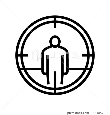 target kill line icon vector illustration 82485292