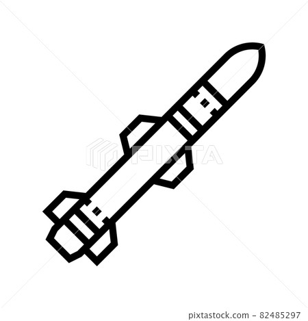 rocket war weapon line icon vector illustration 82485297