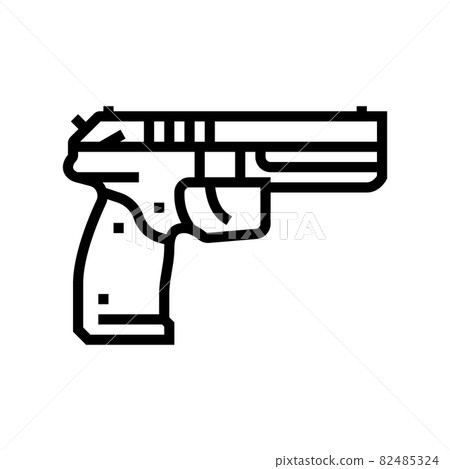 gun weapon line icon vector illustration 82485324