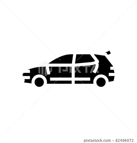 hatchback car glyph icon vector illustration hatchback car glyph icon vector illustration 82486072