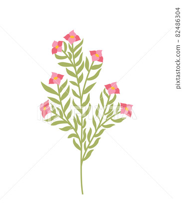 Spring flower. Botanical floral icon design. Garden plant on white background. Colorful flat vector illustration. Good decoration for wedding invitation or scrapbook 82486304