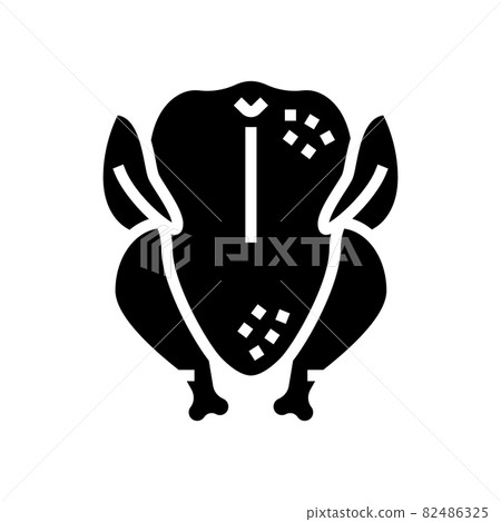 whole broiler chicken glyph icon vector illustration whole broiler chicken glyph icon vector illustration 82486325