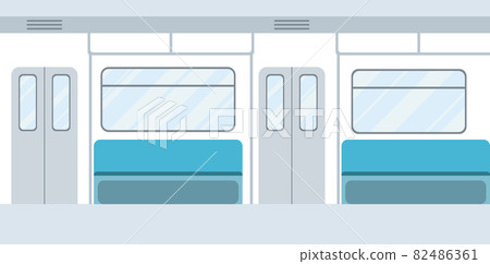 Subway underground train car interior. Public transport on urban underground tube mass transit passengers. Empty subway concept design 82486361