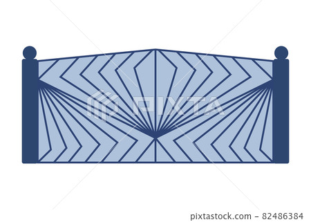 Metal cate fence. Illustration of decorative barrier. Outdoor protective architecture element Metal cate fence. Illustration of decorative barrier. Outdoor protective architecture element 82486384