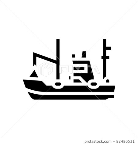 fishing boat glyph icon vector illustration fishing boat glyph icon vector illustration 82486531