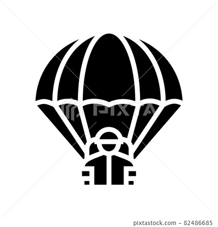 parachute soldier glyph icon vector illustration parachute soldier glyph icon vector illustration 82486685
