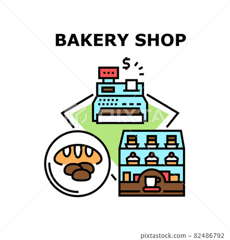 Bakery Shop Vector Concept Color Illustration 82486792