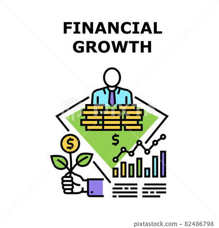 Financial Growth Vector Concept Color Illustration - Stock Illustration ...