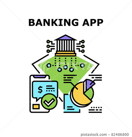 Banking App Vector Concept Color Illustration - Stock Illustration ...