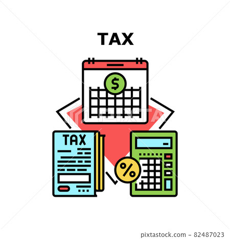 Tax Payment Vector Concept Color Illustration Tax Payment Vector Concept Color Illustration 82487023
