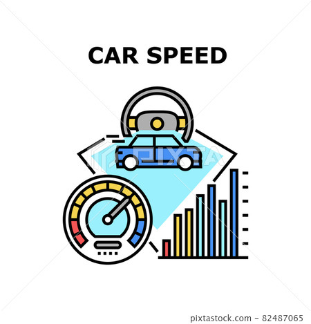 Car Speed Meter Vector Concept Color Illustration - Stock Illustration ...