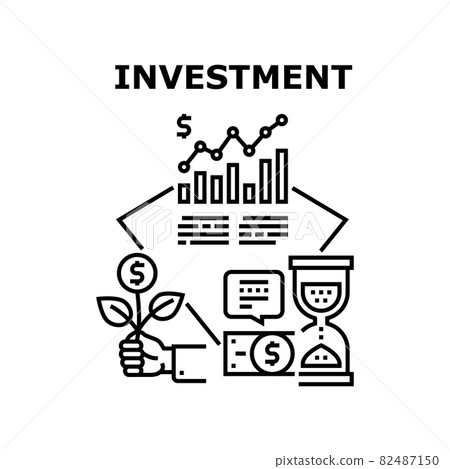 Investment Money Vector Concept Black Illustration - Stock Illustration ...