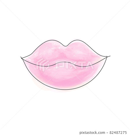 Woman Lips in Continuous Line Art Style with Editable Stroke Isolated on White Background. Vector Illustration for Your Design. Woman Lips in Continuous Line Art Style with Editable Stroke Isolated on White Background. Vector Illustration for Your Design. 82487275