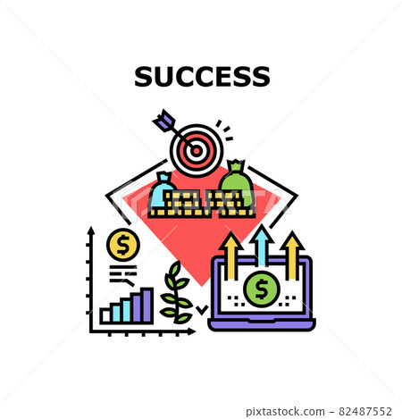 Success Economic Vector Concept Color Illustration 82487552