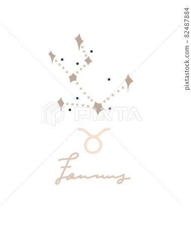 Hand drawn vector abstract stock graphic simple astrology celestial illustration constellation collection modern artistic contemporary print template symbols of zodiac sign Taurus with stars. Hand drawn vector abstract stock graphic simple astrology celestial illustration constellation collection modern artistic contemporary print template symbols of zodiac sign Taurus with stars. 82487884