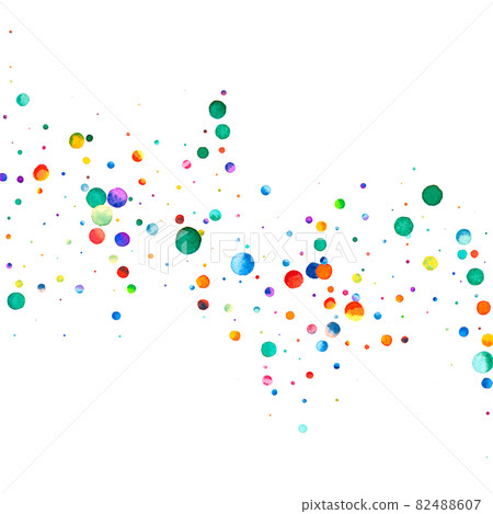 Watercolor confetti on white background. Admirable rainbow colored dots. Happy celebration square colorful bright card. Captivating hand painted confetti. Watercolor confetti on white background. Admirable rainbow colored dots. Happy celebration square colorful bright card. Captivating hand painted confetti. 82488607