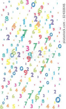 Falling colorful orderly numbers. Math study concept with flying digits. Attractive back to school mathematics banner on white background. Falling numbers vector illustration. Falling colorful orderly numbers. Math study concept with flying digits. Attractive back to school mathematics banner on white background. Falling numbers vector illustration. 82488646