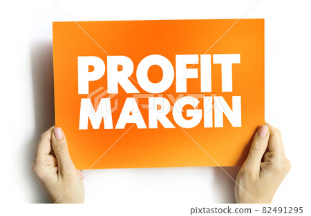 Profit Margin text card, concept background 82491295