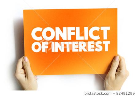 Conflict Of Interest text card, concept background Conflict Of Interest text card, concept background 82491299