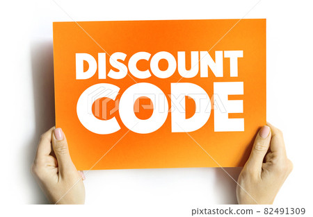 Discount Code text card, concept background Discount Code text card, concept background 82491309