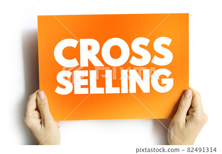 Cross Selling text card, concept background 82491314