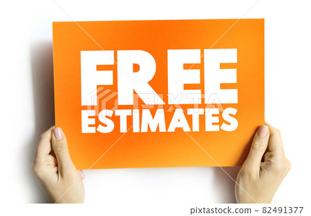 Free Estimates text card, concept background 82491377