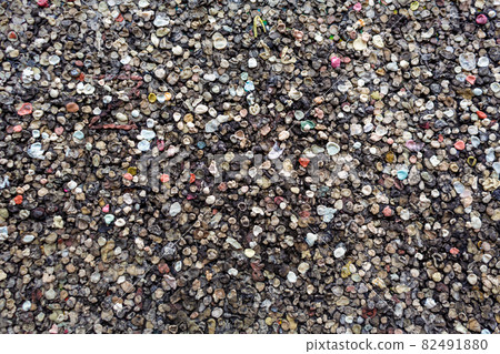 The texture of the landmark Berlin Wall is covered with chewing gum The texture of the landmark Berlin Wall is covered with chewing gum 82491880