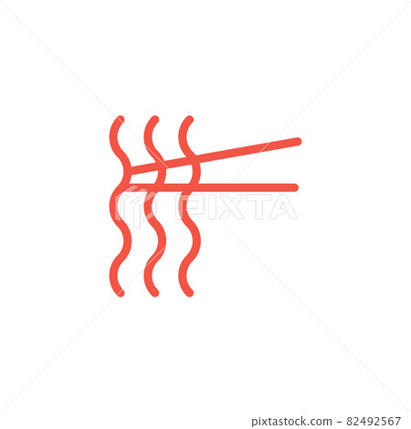 Chopsticks holding asian noodles vector icon Chopsticks holding asian noodles vector icon 82492567