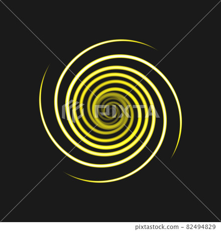 Abstract neon spiral on black background. Glowing electric sign. Design element in concept of technology, energy, cosmos. Vector Illustration. EPS10. Abstract neon spiral on black background. Glowing electric sign. Design element in concept of technology, energy, cosmos. Vector Illustration. EPS10. 82494829