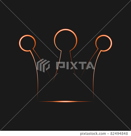 Neon glowing crown icon isolated on black background. Symbol of royal power. Hat of buffon, skomorokh. Vector illustration. EPS10. 82494848