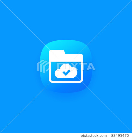 cloud folder icon for apps and web - Stock Illustration [82495470] - PIXTA