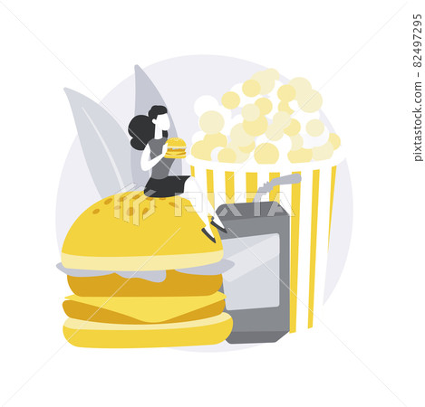 Snacking non-stop abstract concept vector illustration. 82497295